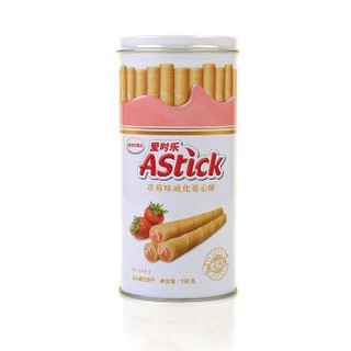 AStick 爱时乐 草莓味夹心棒(注心饼干）蛋卷威化饼干休闲零食小吃 150g罐装