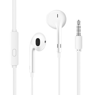 Newmine 纽曼 XL08 半入耳式线控有线耳机 手机耳机 音乐耳机 3.5mm接口 电脑笔记本手机适用 白色