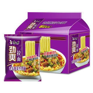 康师傅 劲爽 老坛酸菜牛肉面 5袋