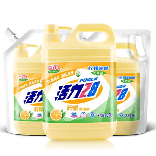 活力28 柠檬洗洁精 3.28kg超值套装 洗涤灵 食品级原料 绿色安全可洗果蔬 柠檬精华不伤手 轻松去油无残留