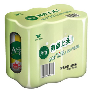 Uni-President 统一 A-Ha 柠檬味 发酵果汁 气泡水 325ML 罐装 6连罐