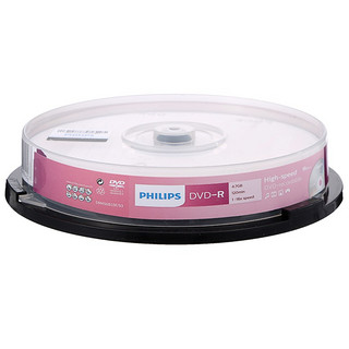 PHILIPS 飞利浦 DVD-R 空白光盘/刻录盘 16速 4.7G 桶装10片