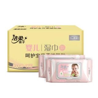 C&S 洁柔 湿巾 Baby Face婴儿湿巾 亲肤80片*6包（婴儿宝宝柔湿纸巾 整箱销售）新老包装交替发货Ω