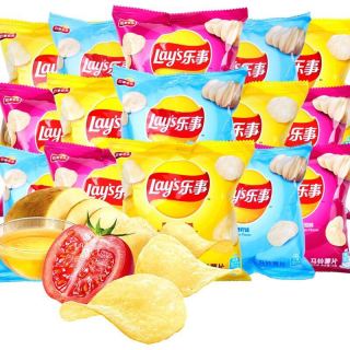 Lays 乐事 原切薯片原味青柠味小包装妙脆角网红零食小吃混合装休闲膨化食品 薯片青柠味12g/袋