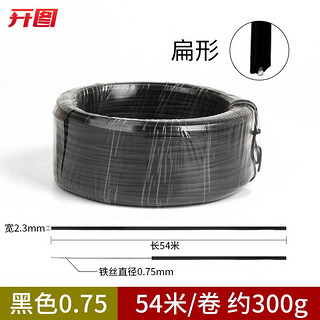 开图 扎丝扎线电线绑带电源线光纤扎带网线捆绑镀锌 黑色0.75mm（扁形）约50米 1只装
