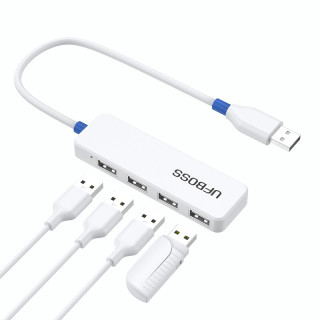 友博士 USB分线器 高速4口HUB 一拖四集线器2.0 白色 0.3M
