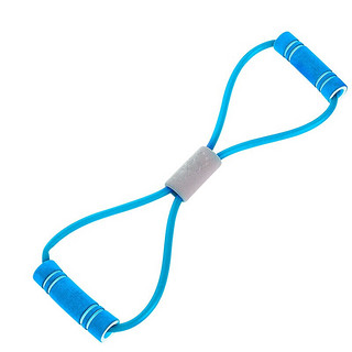 华诗孟 8字拉力器背部训练弹力绳家用开肩颈拉伸带瑜伽健身器材锻炼手臂 蓝色