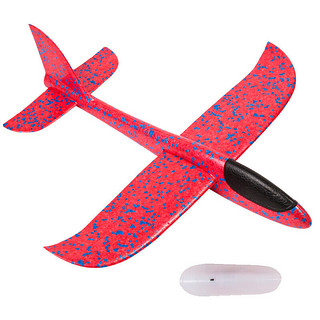 BABAMAMA 爸爸妈妈 滑翔飞机儿童玩具手掷手抛玩具飞机泡沫飞机航模滑翔机儿童户外飞机 红色蓝点