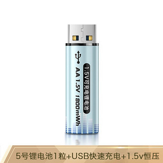 Delipow 德力普 USB充电电池 5号锂电池1.5V恒压适用于玩具遥控鼠标KTV无线话筒相机 1节5号1800mWh锂电池