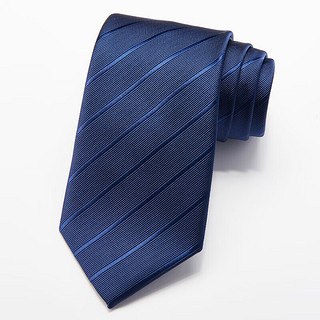 MAXVIVI 手打领带 8cm男士商务正装潮流领带礼盒装 MLD143006 蓝色暗条纹（手打款）