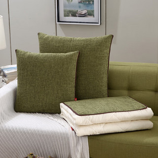 铂芬 抱枕被子磨毛布空调被沙发抱枕靠垫午睡毯 抱枕被绿色105*150cm