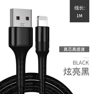 季烁 数据线充电线快充车载ipad适用于苹果手机1m A-苹果黑色